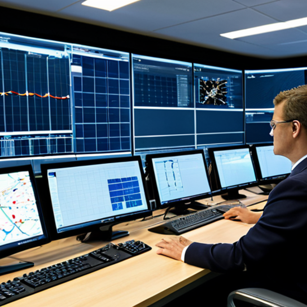 Smart Grid Control Room**

"A modern smart grid control room, showing operators monitoring large screens displaying real-time energy data, graphs, and grid maps. The room is brightly lit, clean, and high-tech. Fully clothed operators are focused on their work. Emphasis on data visualization and sophisticated technology. Safe for work, appropriate content, professional, fully clothed, perfect anatomy, natural proportions, high quality, well-formed hands."

**