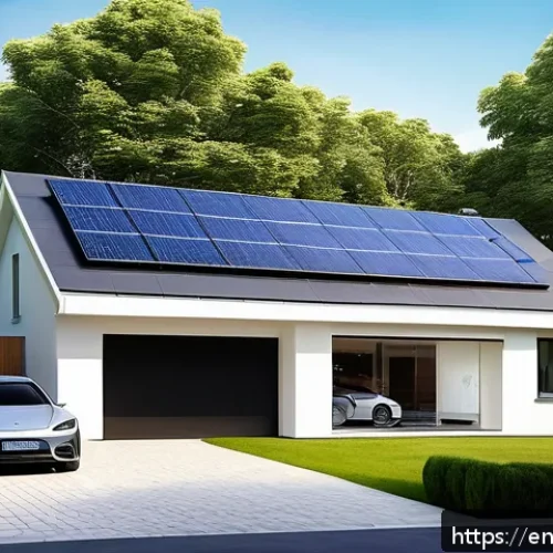 Home 31 스마트 그리드 기술의 시장 전망과 성장 가능성 - A modern suburban home with a visible smart meter installed on the exterior wall, surrounded by sola...