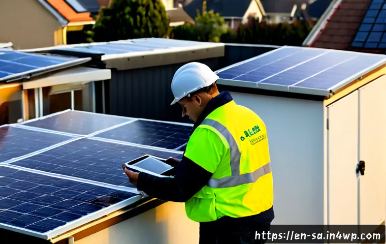 스마트 그리드 기술 도입 시 기대되는 효과 - Photorealistic modern suburban neighborhood at golden hour, rooftop solar panels, discreet smart ele...